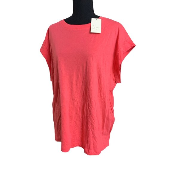 A New Day Womens Plus Size Casual Summer Coral Relaxed Fit T-Shirt Size XXL - Picture 4 of 15